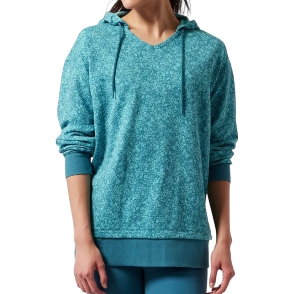 Athleta Sundown Alliance Hoodie Women Medium Teal Organic Cotton